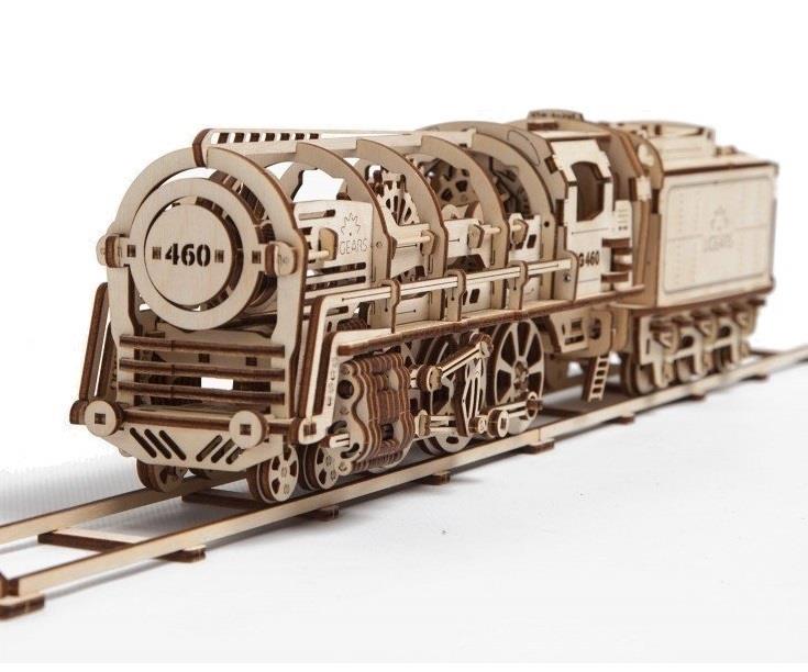 Houten bouwpakket Ugears trein stoom locomotief 31 cm - nr. 1