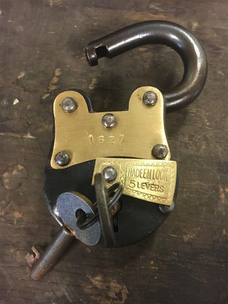 Antiek hangslot - ''Nadeem 5'' zwart - Afbeelding 4