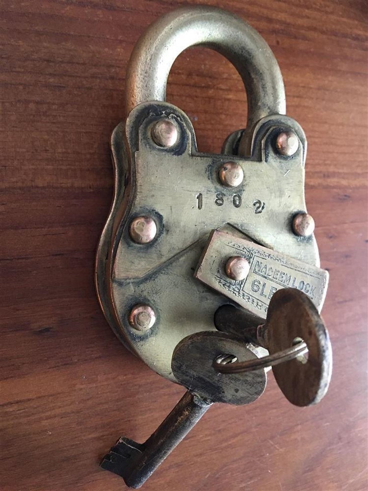 Antiek hangslot - ''Nadeem'' 6 levers - Afbeelding 6
