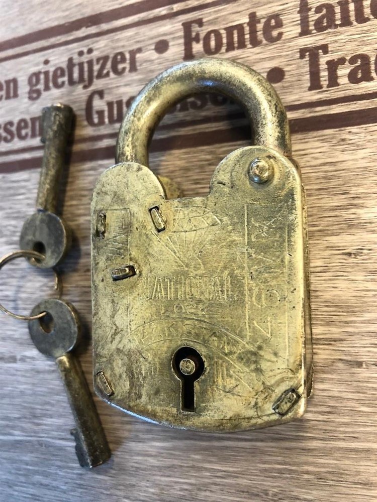 Antiek hangslot - ''National'' 46 - Afbeelding 2