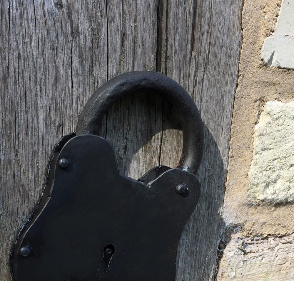 Antiek hangslot voor tuinpoort, kast, meubelslot!! - Afbeelding 4