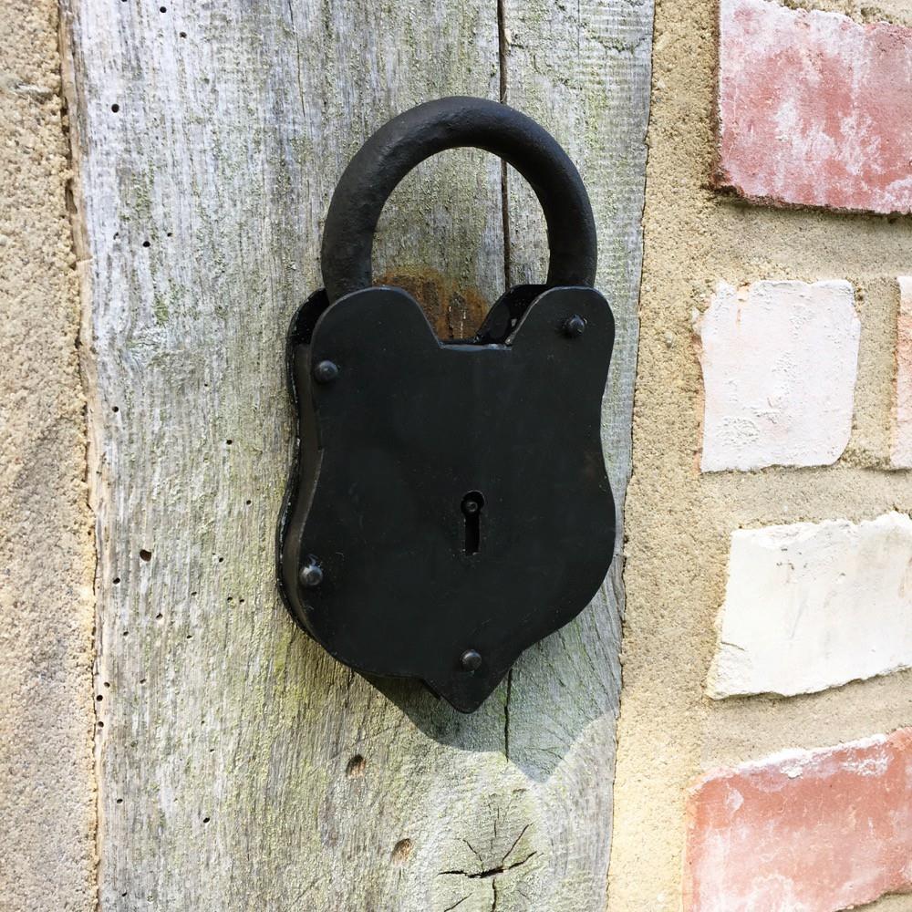 Antiek hangslot voor tuinpoort, kast, meubelslot!! - Afbeelding 5