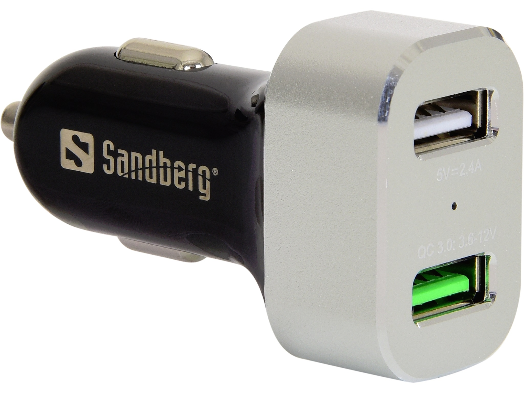 Car Charger 1xQC 3.0 + 1x USB 2.4A oplader voor tablet - Afbeelding 2