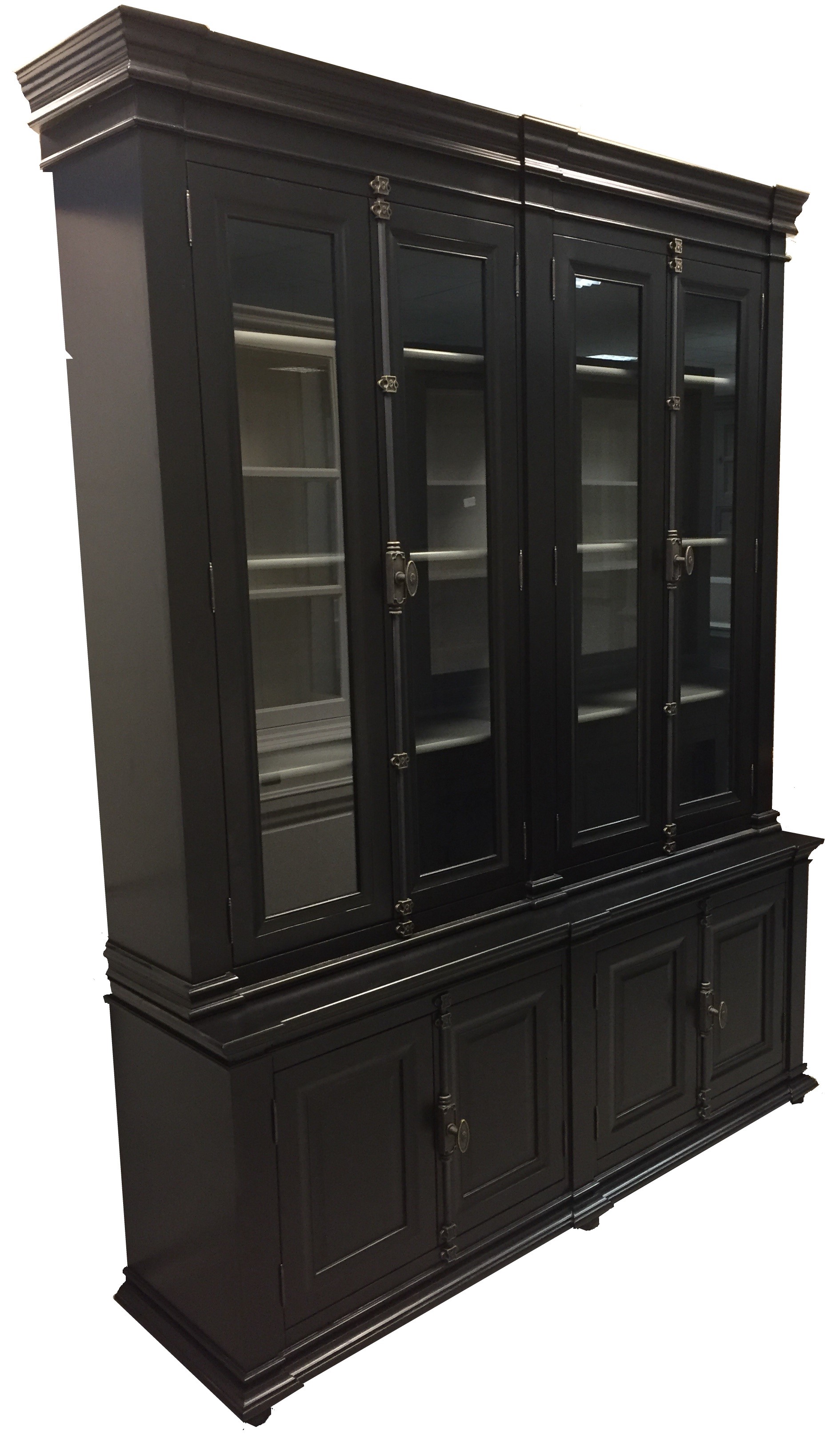 Buffetkast Lara zwart - grijs 190 x 50/40 x 240 espagnolet