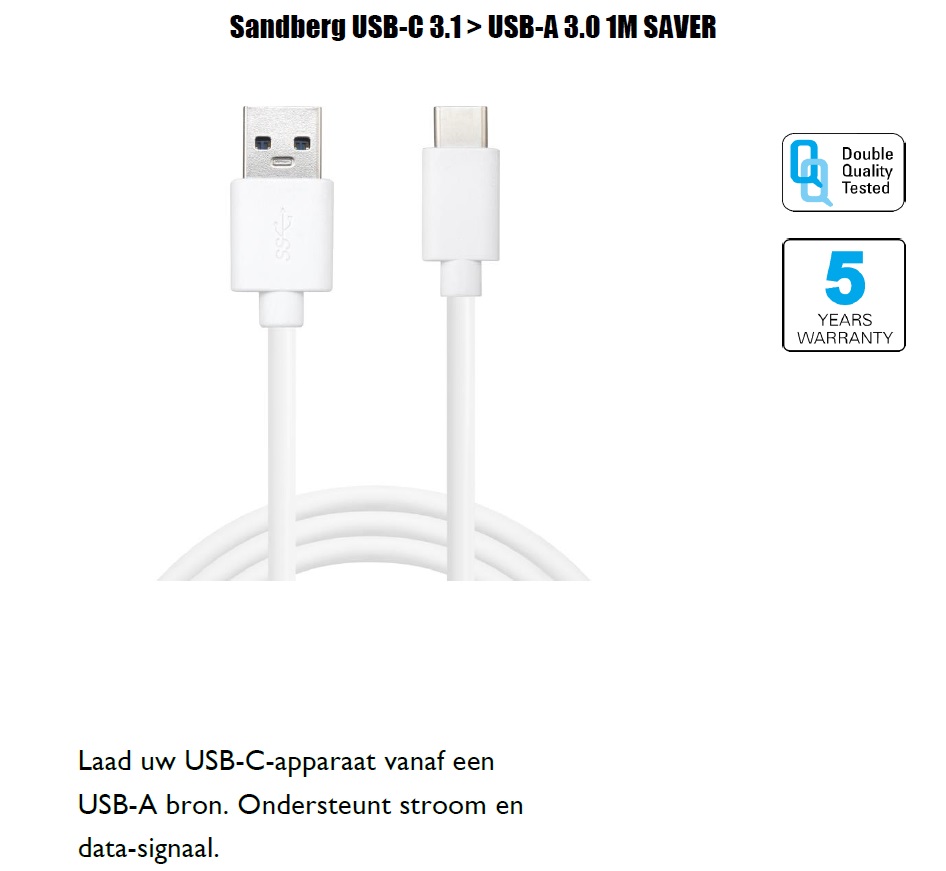 USB-C 3.1 > USB-A 3.0 1M SAVER