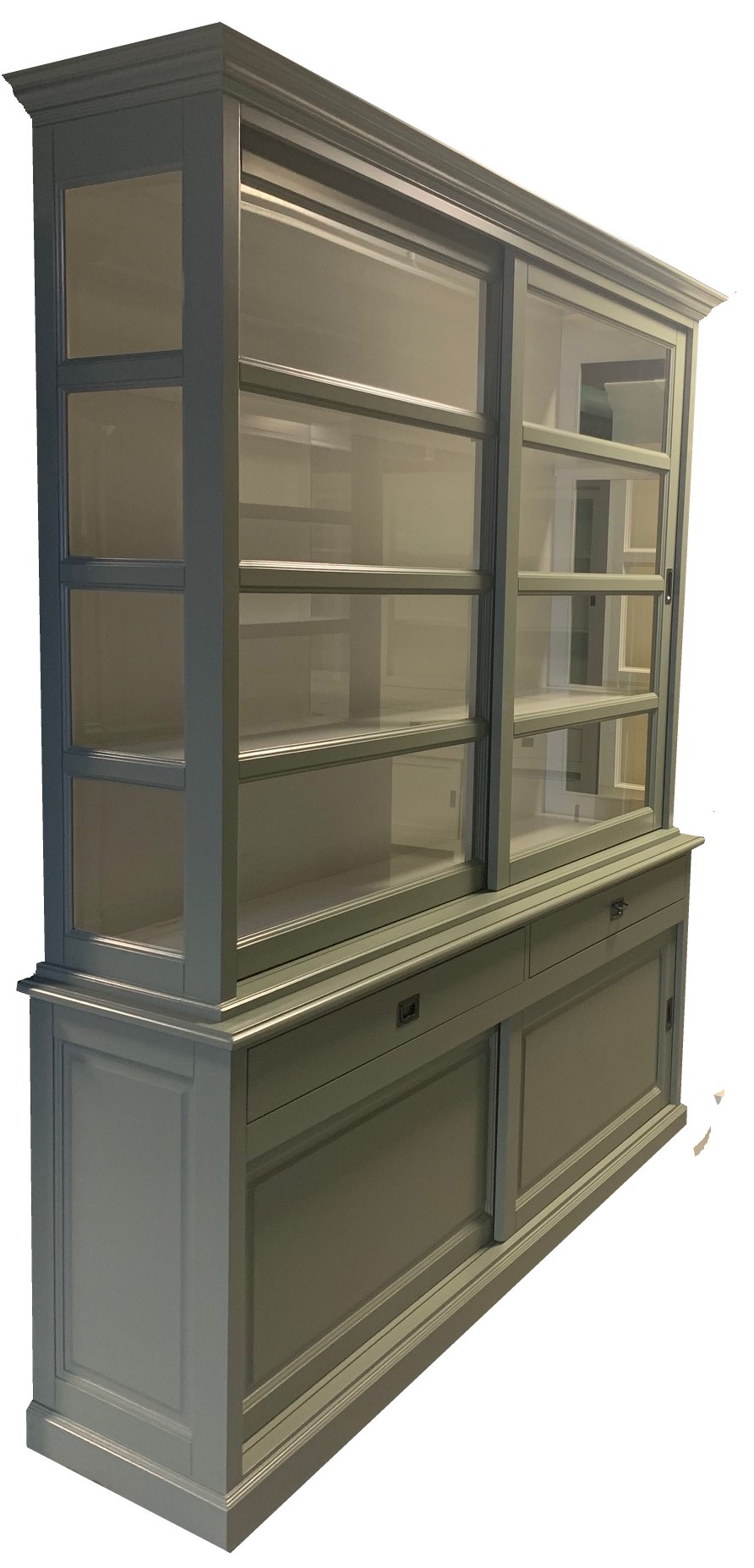 Buffetkast Nijkerk Engels groen - wit 180 x 50/40 x 240
