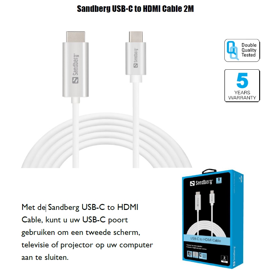 USB-C to HDMI Cable 2M