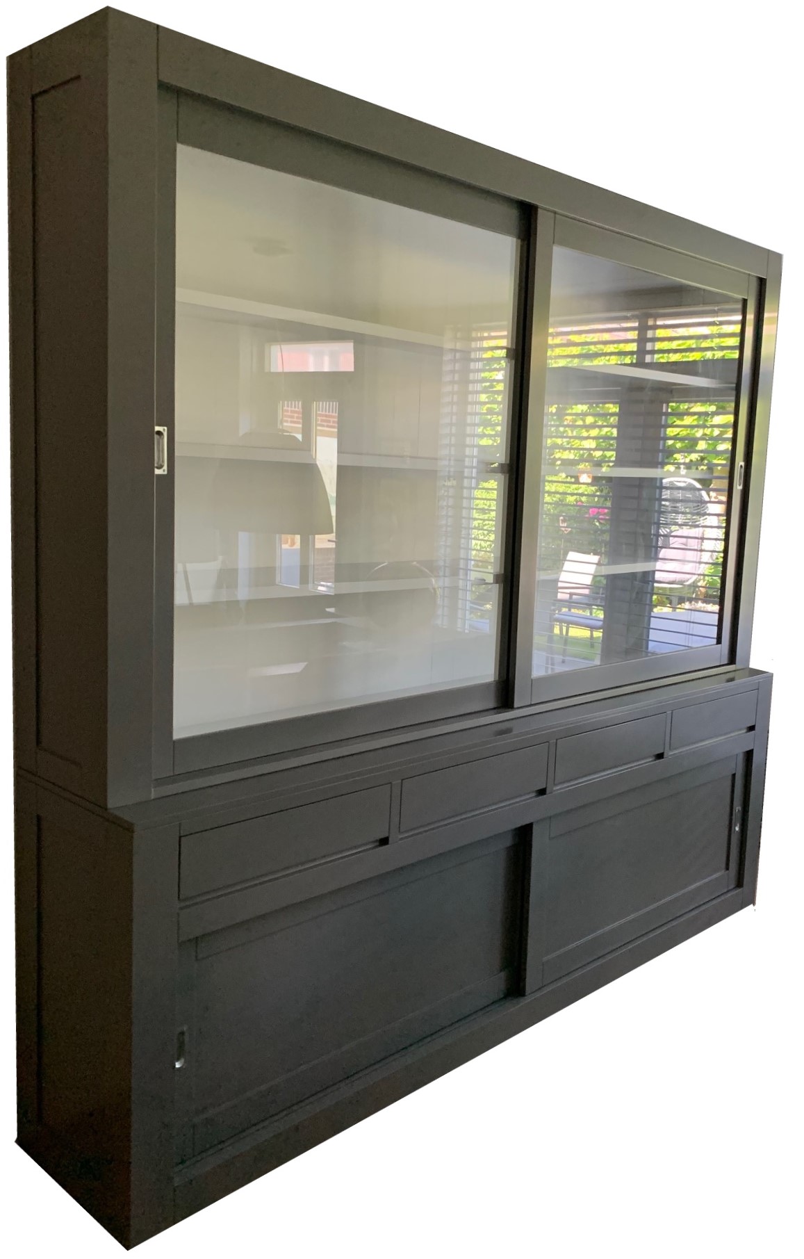 Buffetkast design XL soft close grijs - wit 260 x 50/40 x 240cm