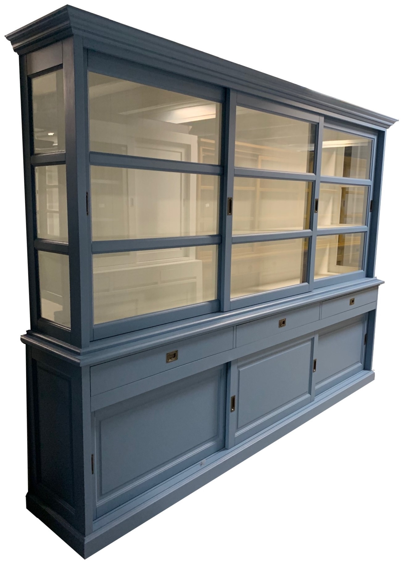 Buffetkast Putten babyblauw - wit 300 x 50/40 x 220