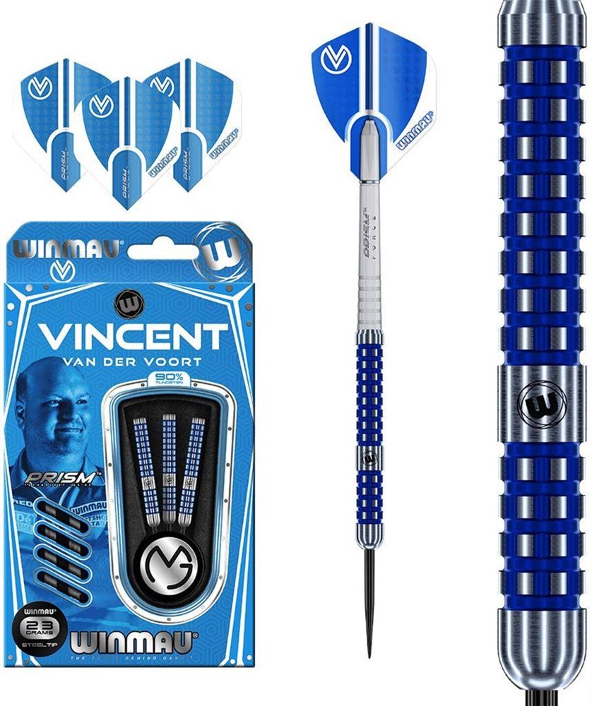 Winmau dartpijlen Vincent van der Voort blue 90% tungsten - nr. 1