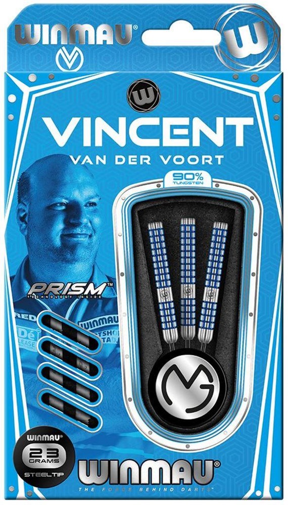 Winmau dartpijlen Vincent van der Voort blue 90% tungsten - Afbeelding 4
