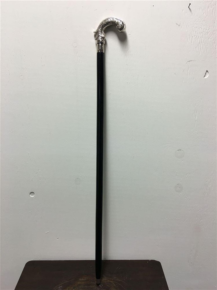 Wandelstok met prachtig versierd nikkelen greep - Afbeelding 2