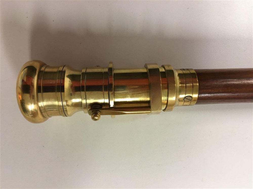 Wandelstok met verrekijker in de handgreep, messing - Afbeelding 4
