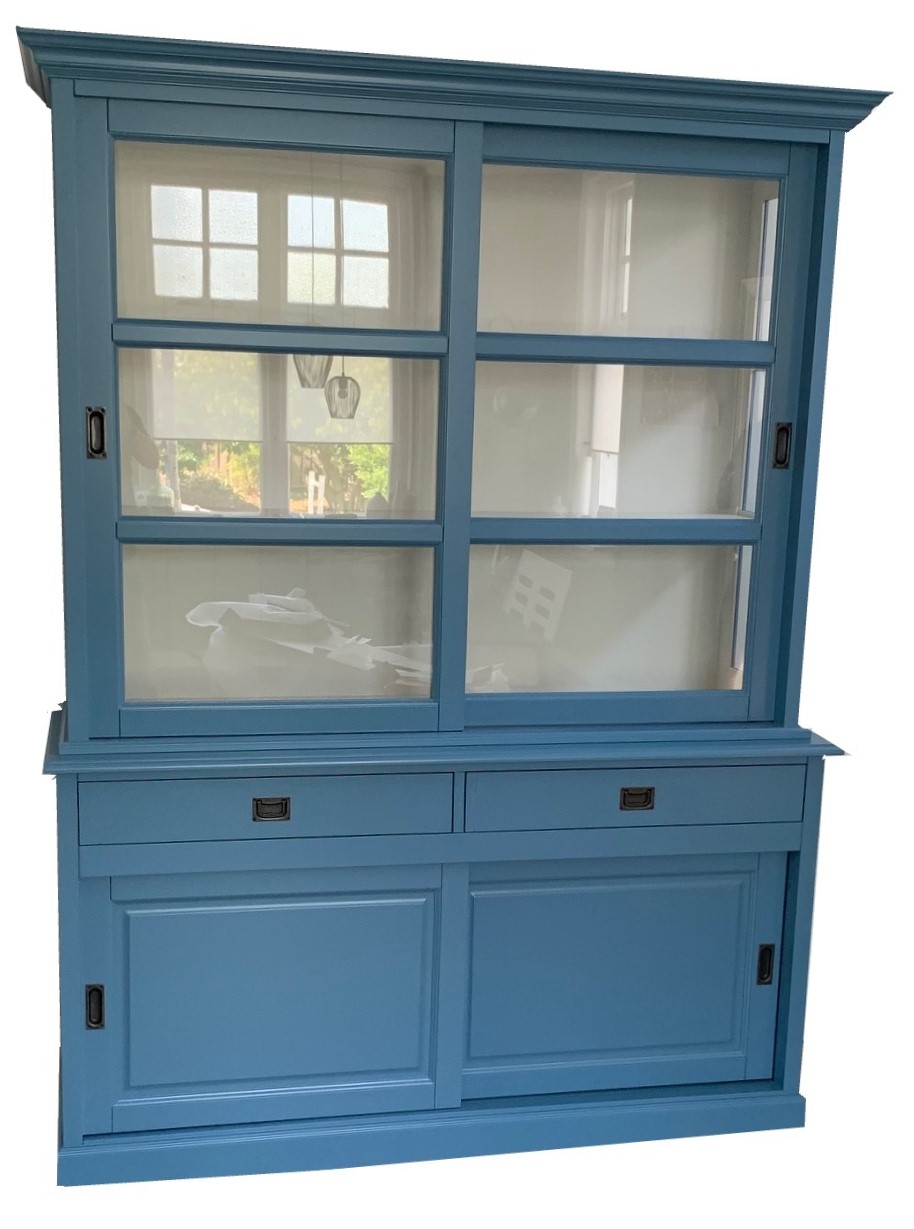 Buffetkast Putten oud blauw 160 x 50/40 x 220cm