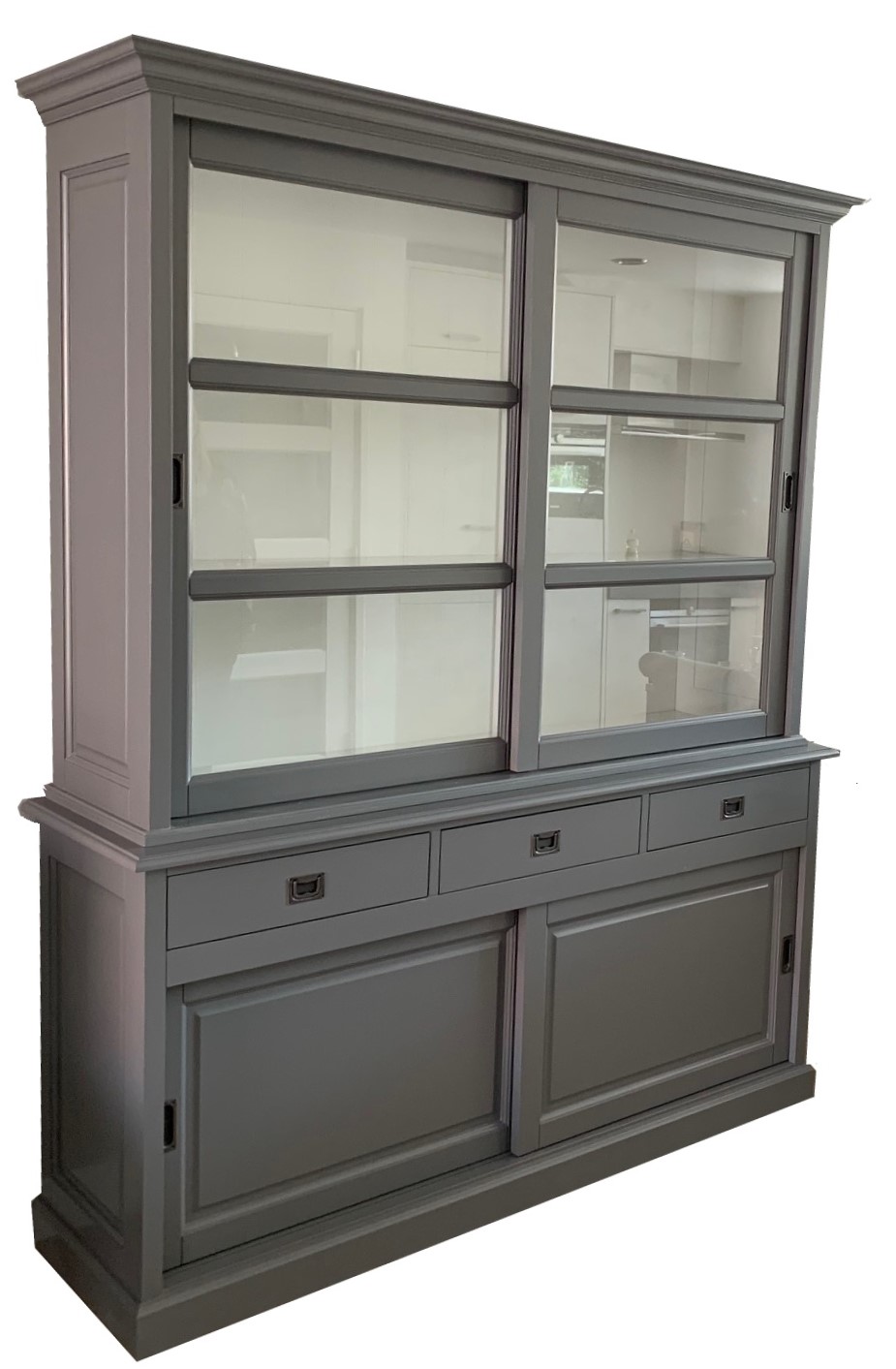 Buffetkast Geleen grijs - wit 180 x 50/40 x 220cm