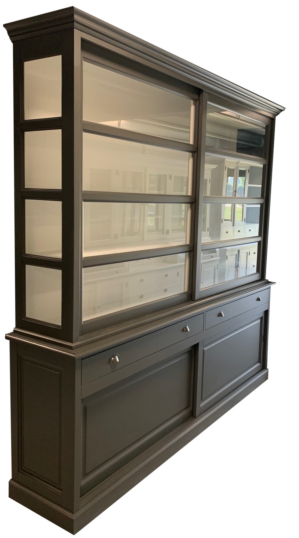 Buffetkast Leiden XL antraciet - wit 260 x 240 soft close