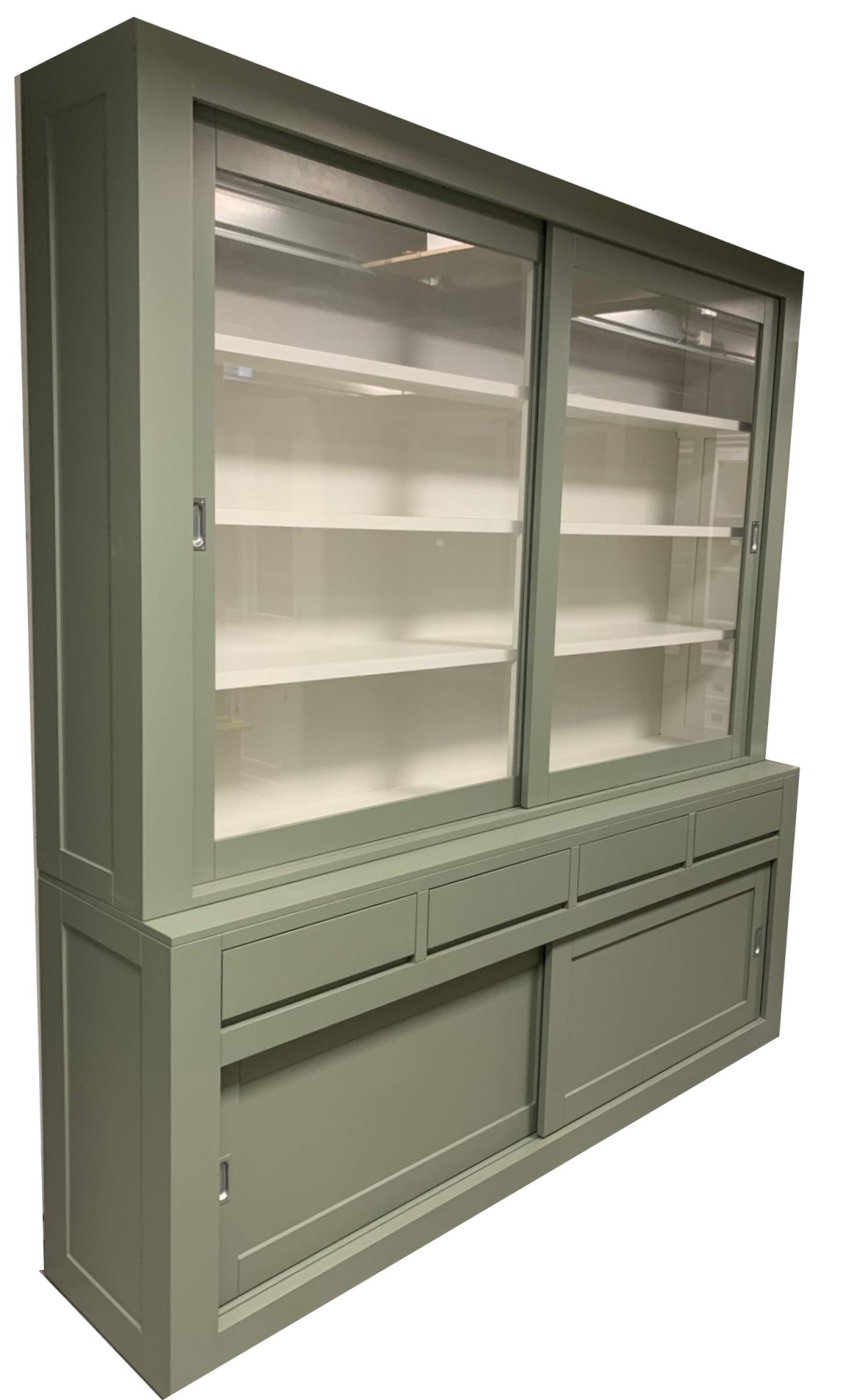 Buffetkast XL design soft close Engels groen - wit 220 x 240cm