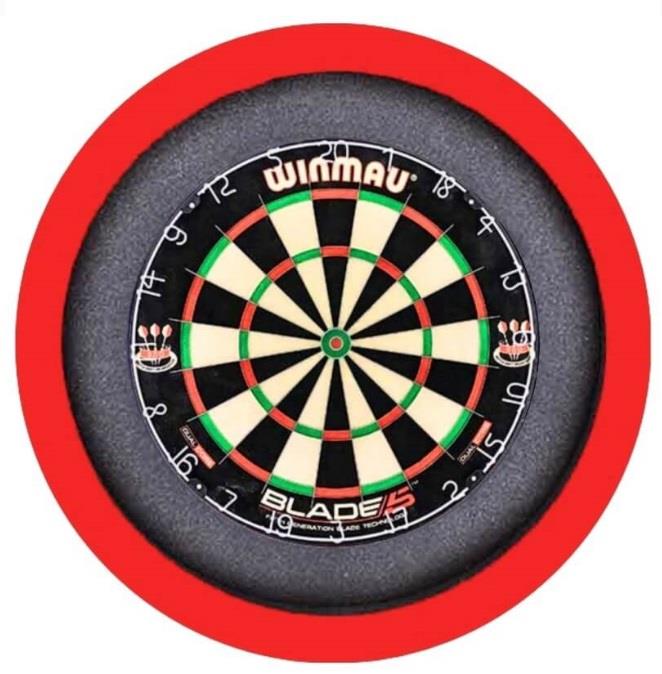 Budget led dartbord verlichting met surround rand rood - nr. 1