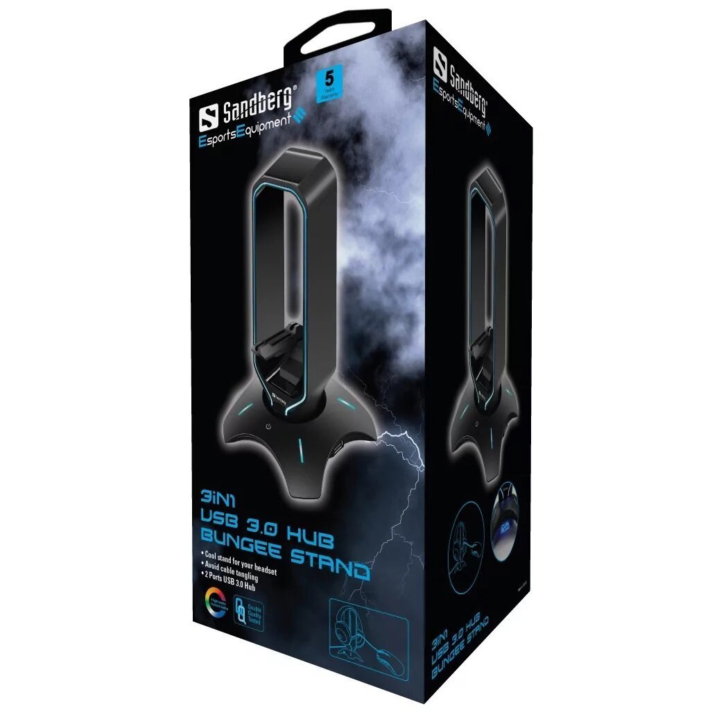 3in1 USB 3.0 Hub Bungee Stand slimme houder voor uw headset - Afbeelding 4