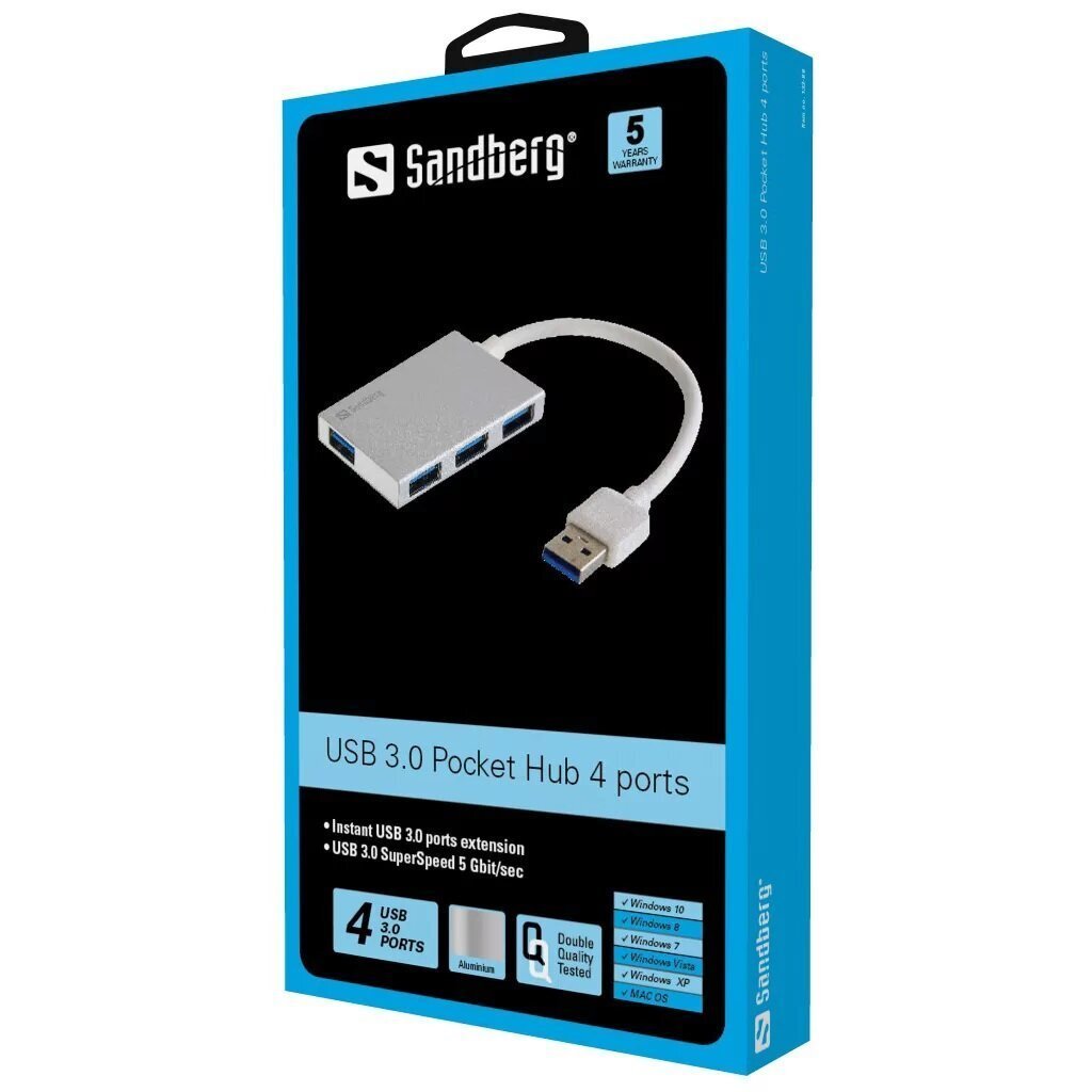 USB 3.0 Pocket Hub 4 ports aansluiting extra USB apparaten op laptop notebook of pc computer - Afbeelding 4
