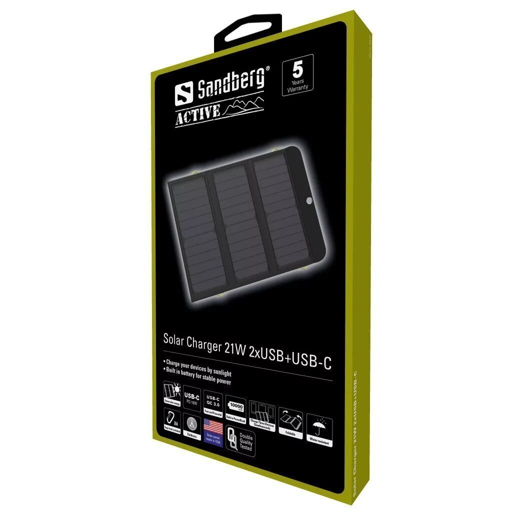 Solar Charger 21W 2xUSB + USB-C - Afbeelding 4