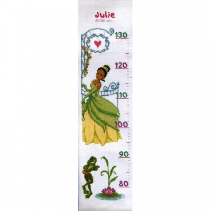 Borduurpakket PRINSES EN DE KIKKER groeimeter meetlat NIEUW ! - nr. 1