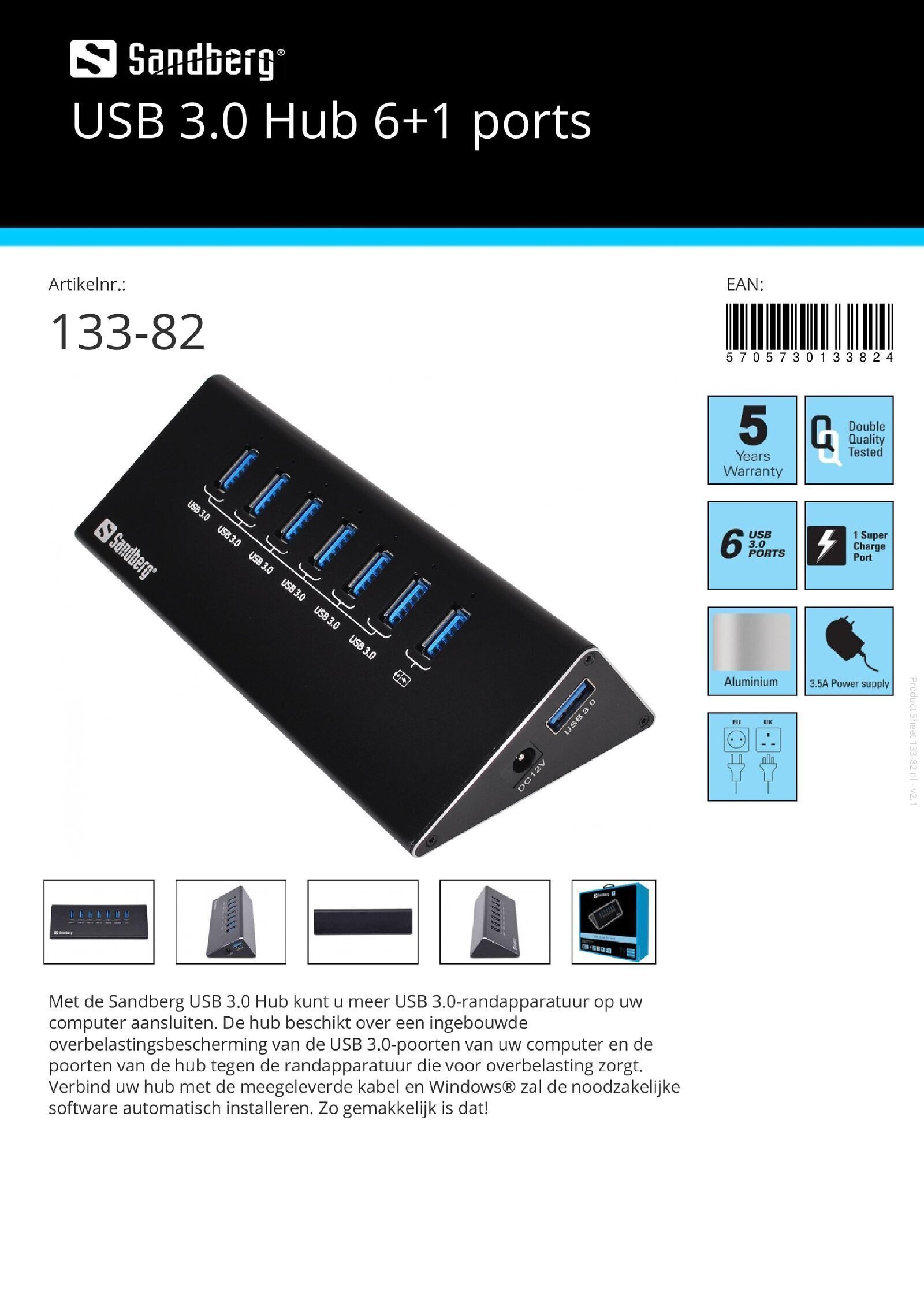 USB 3.0 Hub 6 +1 ports