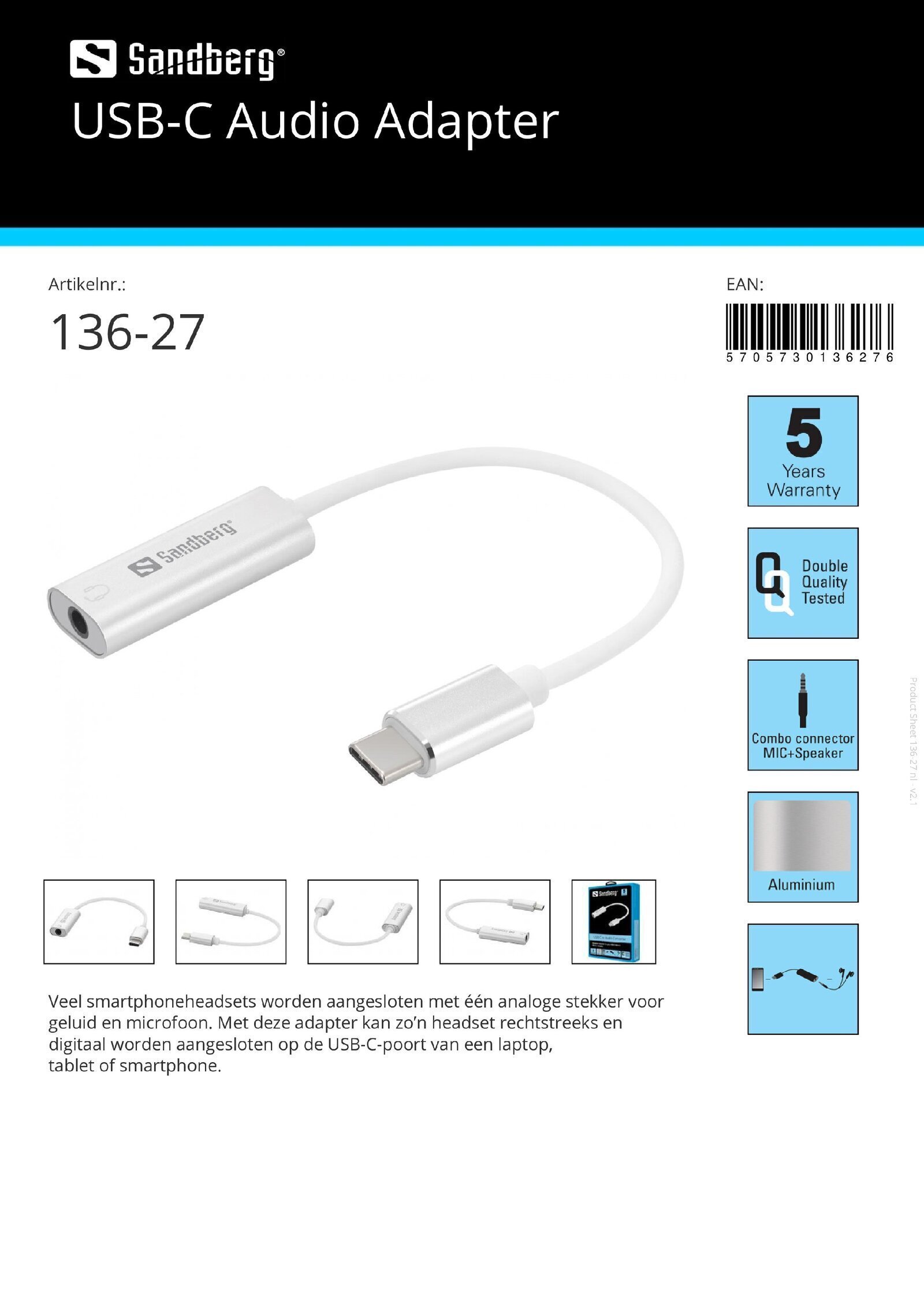 USB-C Audio Adapter - nr. 1