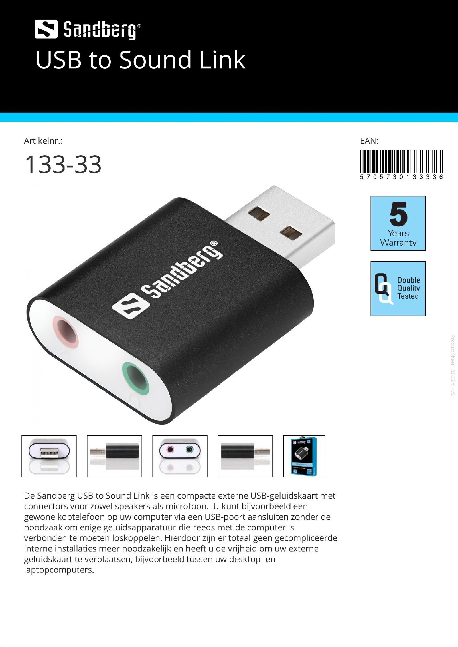 USB to Sound Link compacte externe USB-geluidskaart - nr. 1