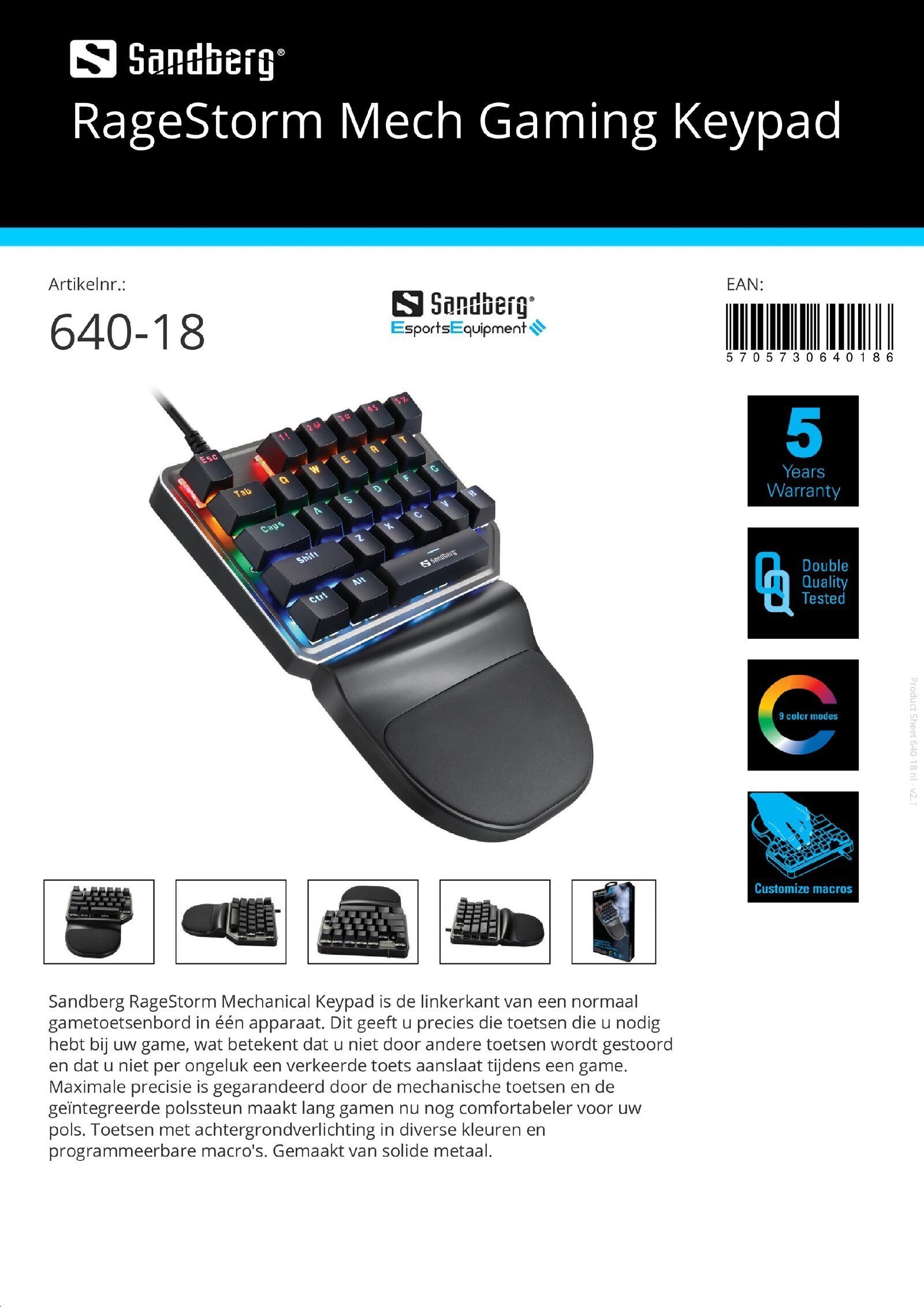 Game toetsenbord RageStorm Mech Gaming Keypad speciaal voor de linkerhand - nr. 1