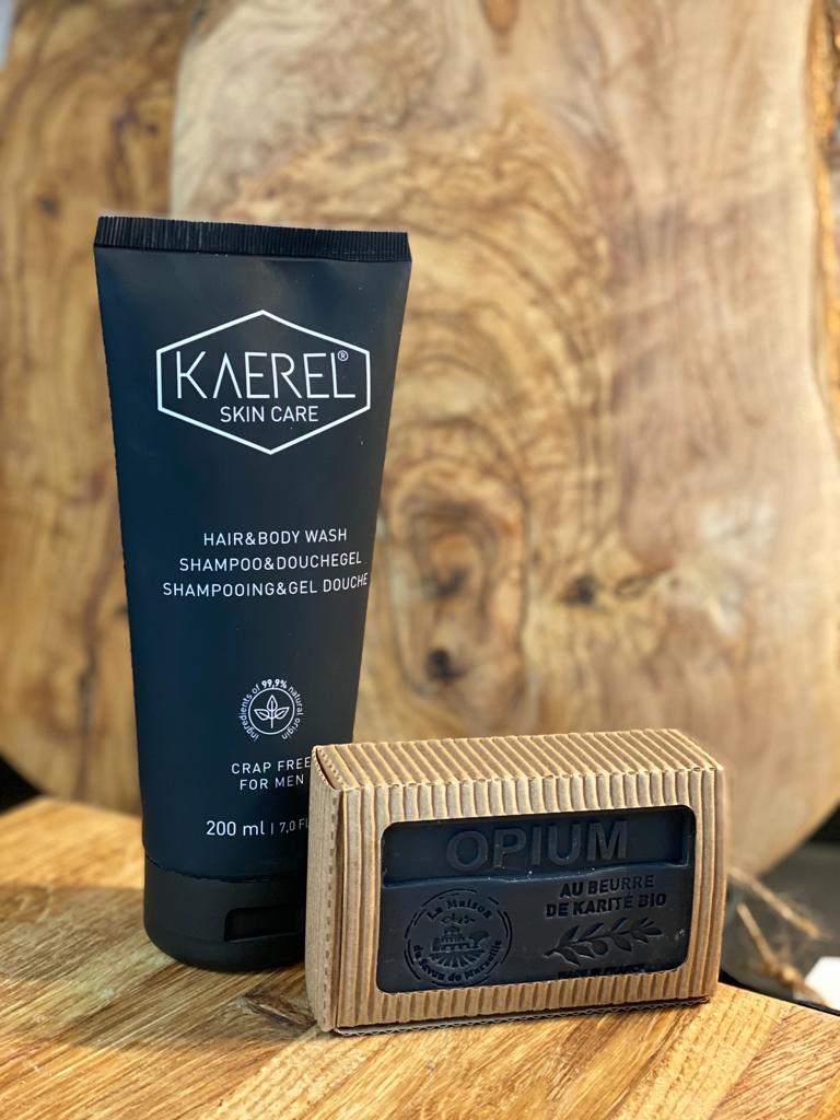 Kaerel shampoo en douchegel , met Savon de Marseille Opium
