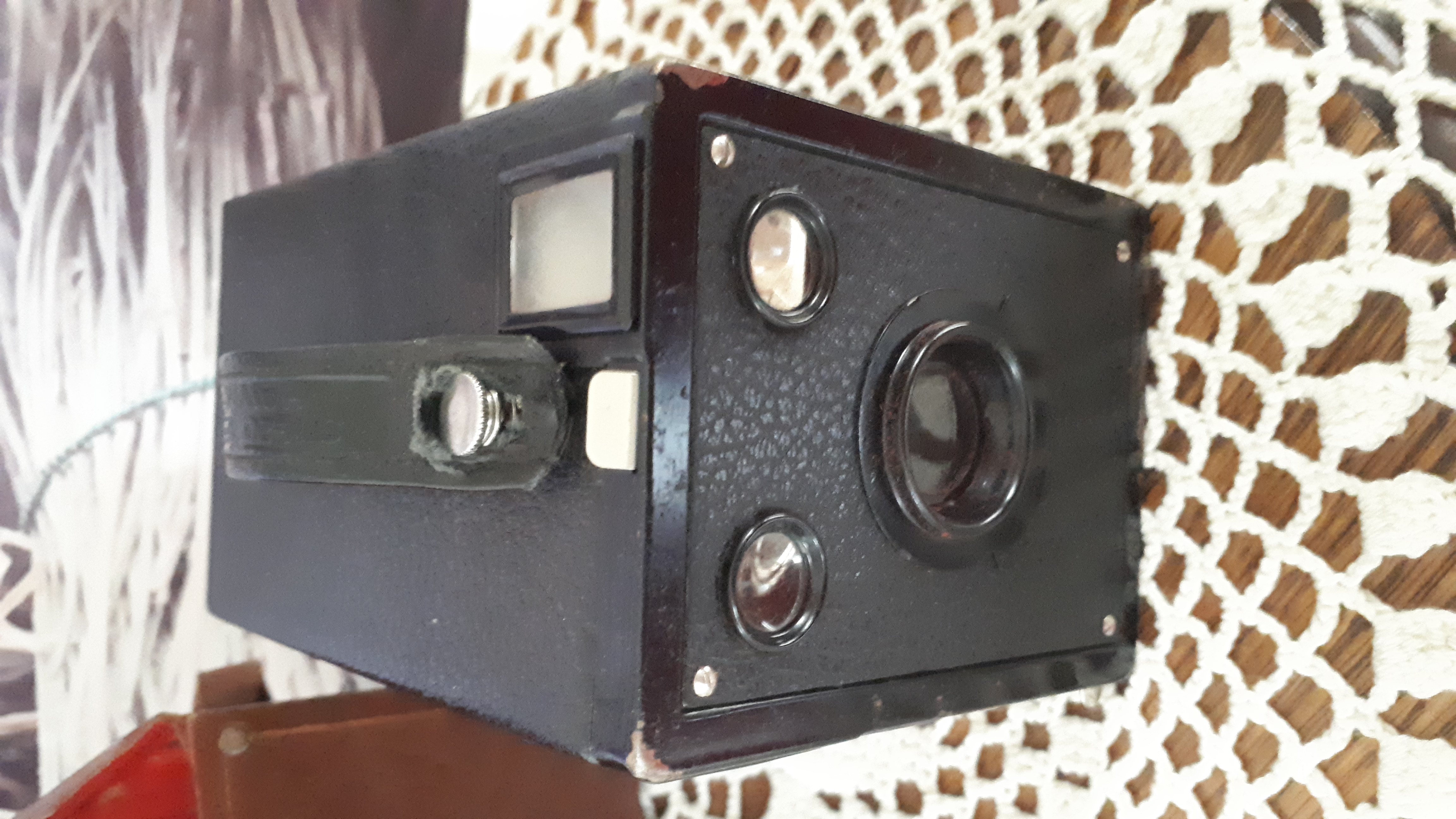 Oude Foto Box Camera Kodak Target Hawk Six, jr. 30 incl tasje - Afbeelding 4