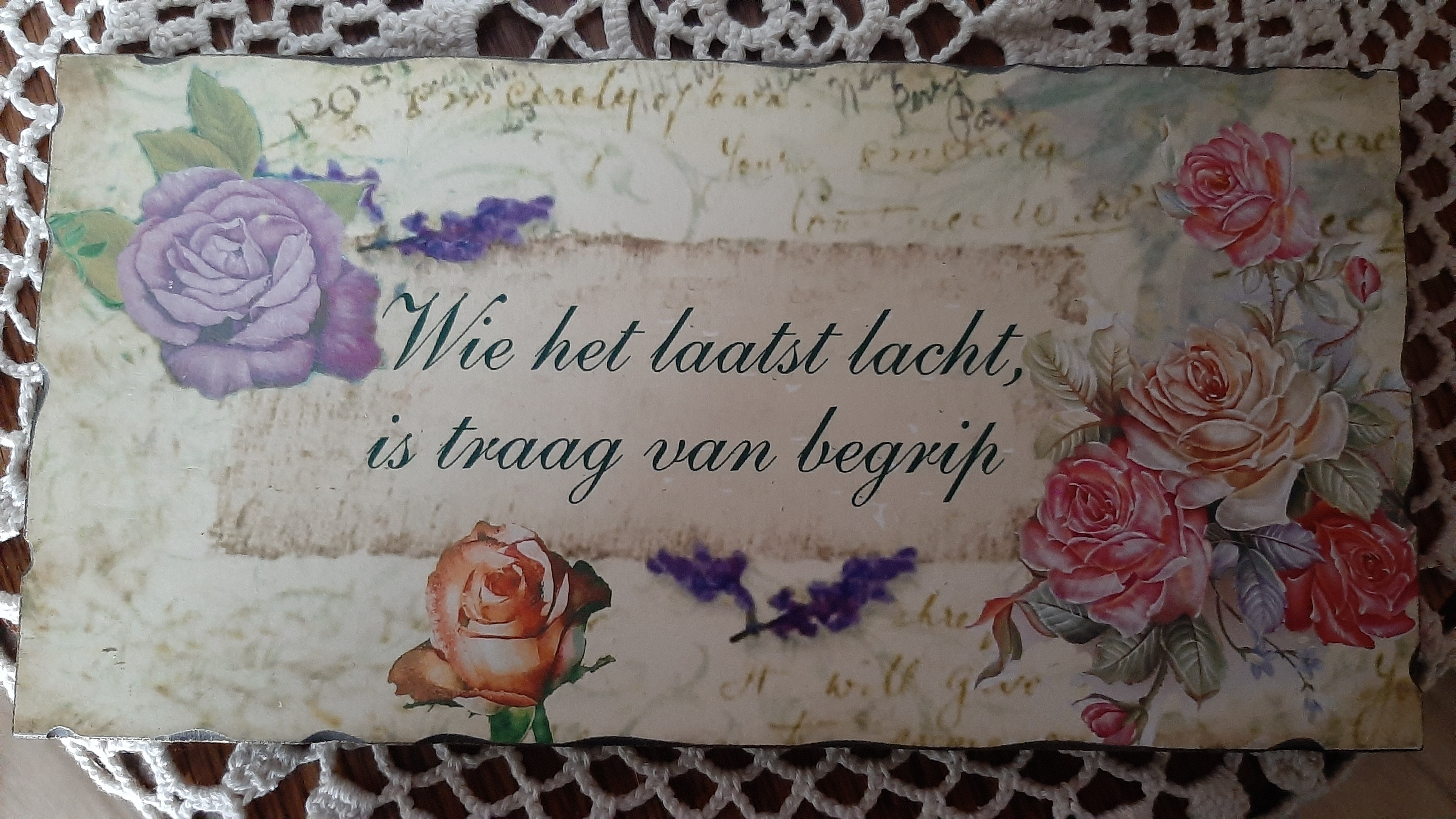 Brocant Tekstbordje, Spreukenbordje, Spreuk met humor - Afbeelding 2