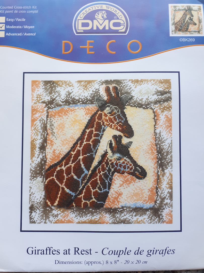Borduurpakket GIRAFFE met JONG NIEUW ! - nr. 1