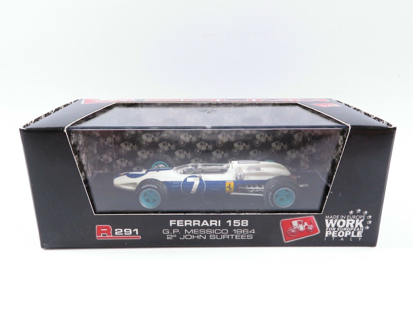 1:43 Brumm R291 Ferrari 158 GP Messico 1964 #7 John Surtees 2nd place - Afbeelding 4