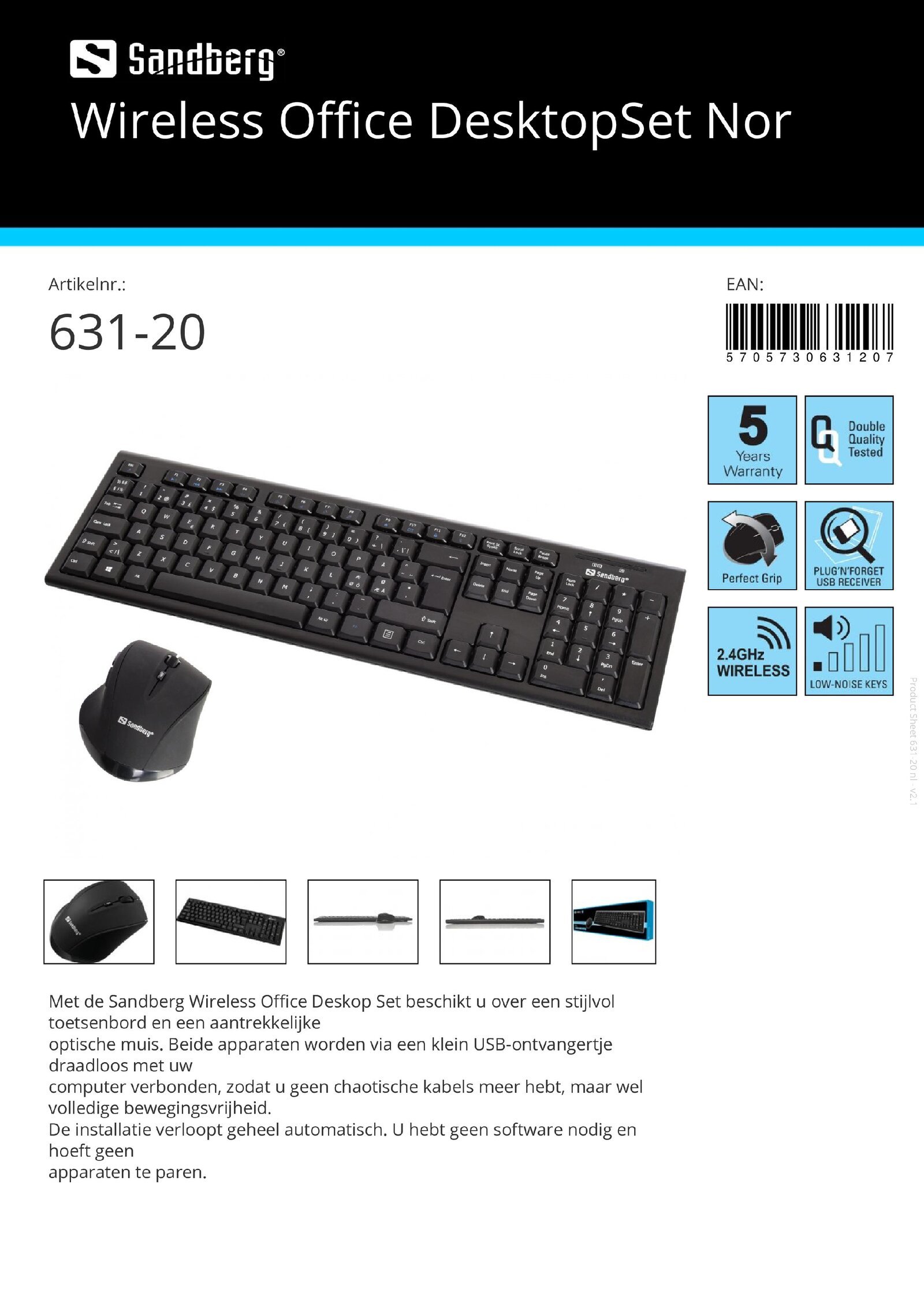Wireless Office DesktopSet Nor toetsenbord en muis - nr. 1