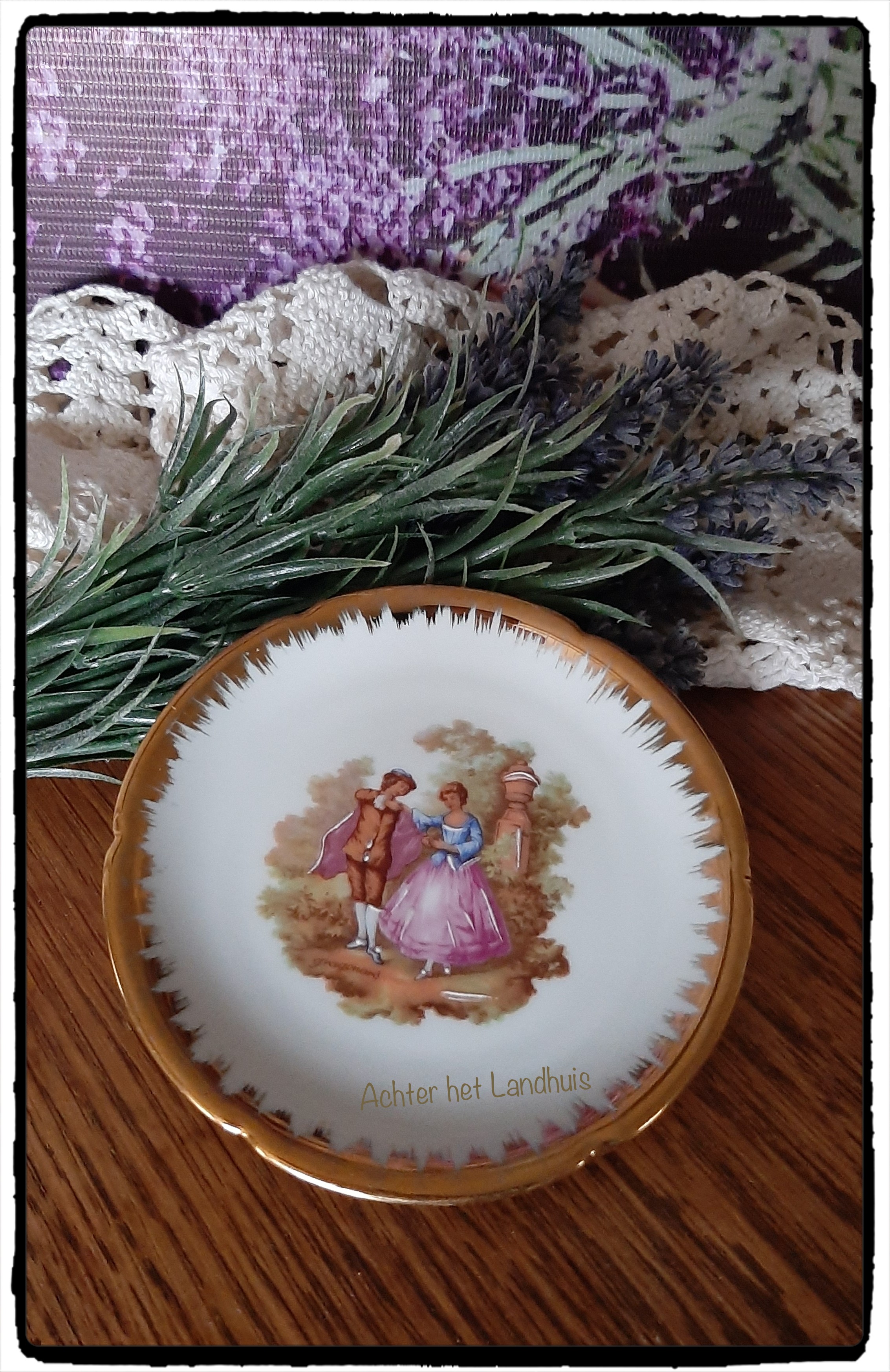 Servies, Porcelaine, Decoratie, Petit Four Limoges, Fragonard, Goudeville Paris, Bavaria, Romantisch - Afbeelding 2