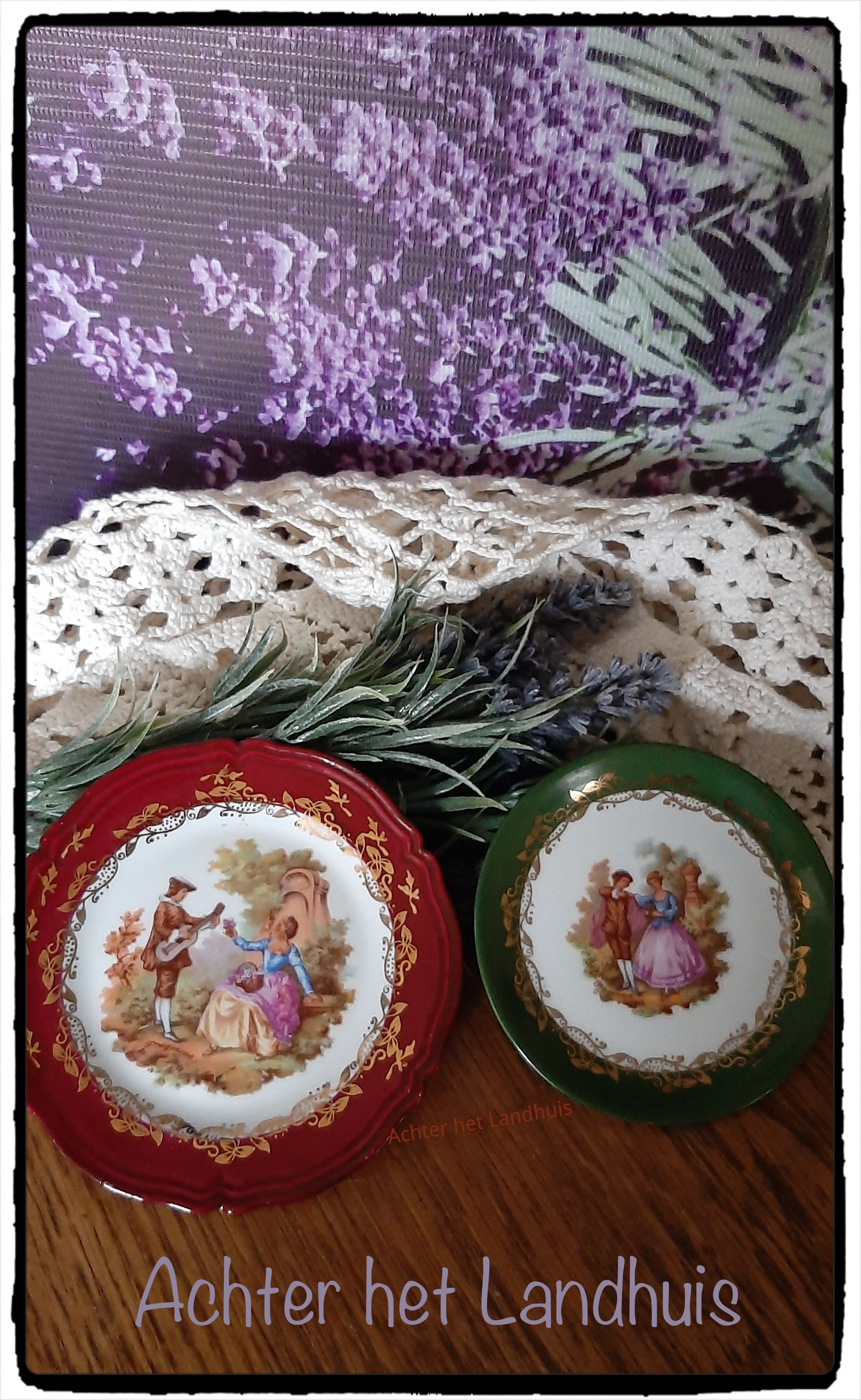 Servies, Porcelaine, Decoratie, Petit Four Limoges, Fragonard, Goudeville Paris, Bavaria, Romantisch - Afbeelding 4
