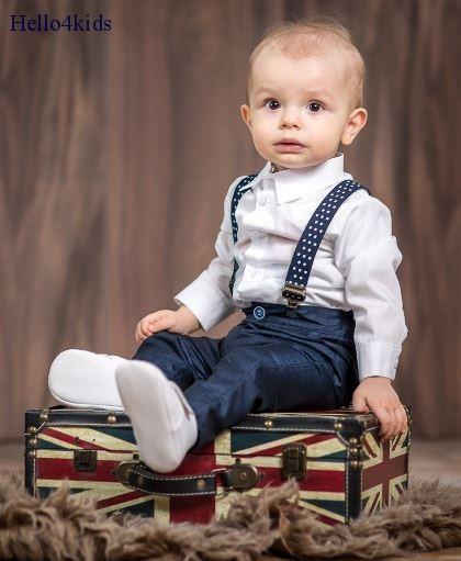 chique baby kostuumpje bruidsjonker pakje doop doopkleding bretels - nr. 1