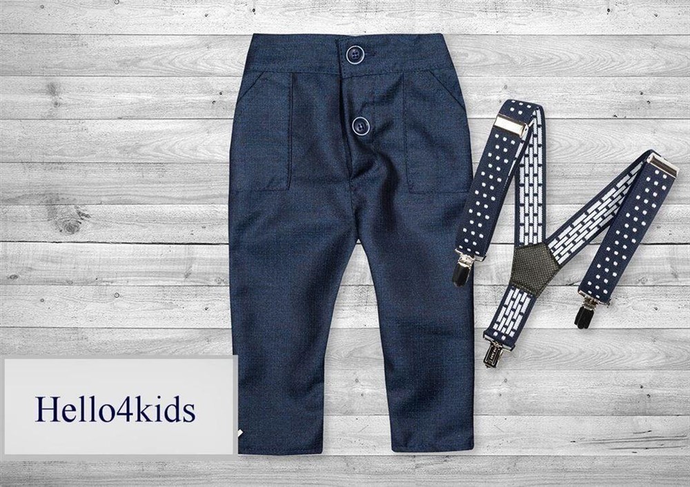 chique baby kostuumpje bruidsjonker pakje doop doopkleding bretels - Afbeelding 2