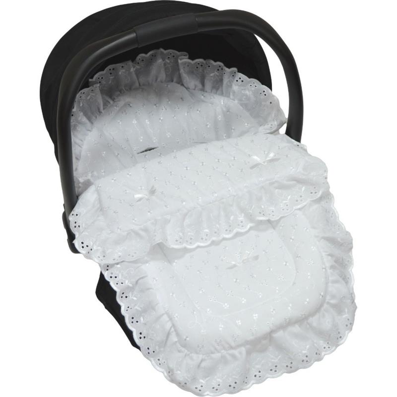 NIEUW Maxi cosi voetenzak buggy kinderwagen doop broderie - nr. 1