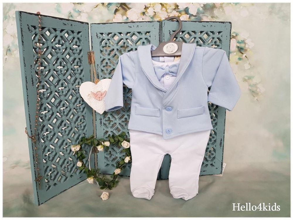 bruidsjonker romper doop baby trouwromper hemelsblauw - Afbeelding 2