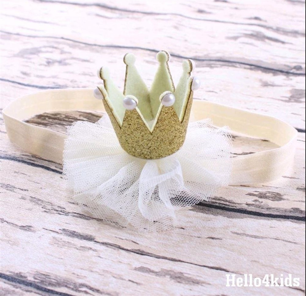 Haarbandje voor doop doopsel haarbandje zilver kruis handmade - Afbeelding 5