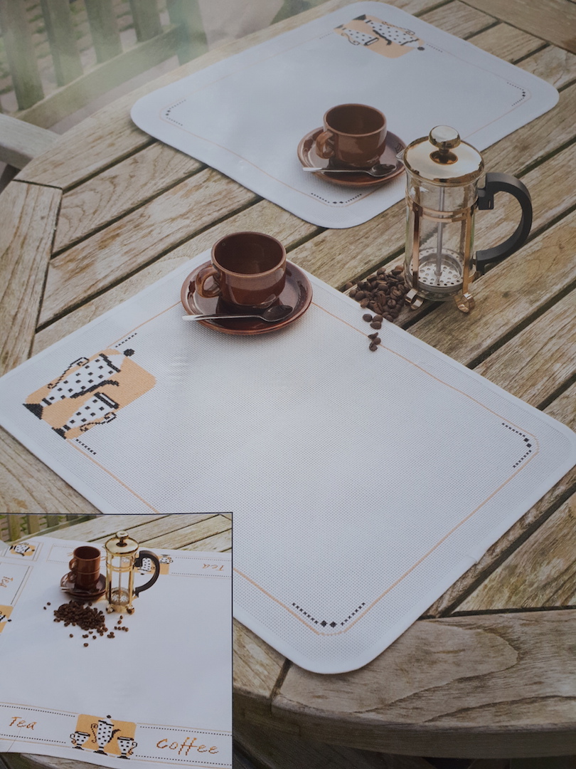 Borduurpakket THEE of KOFFIE ? NIEUW ! - nr. 1