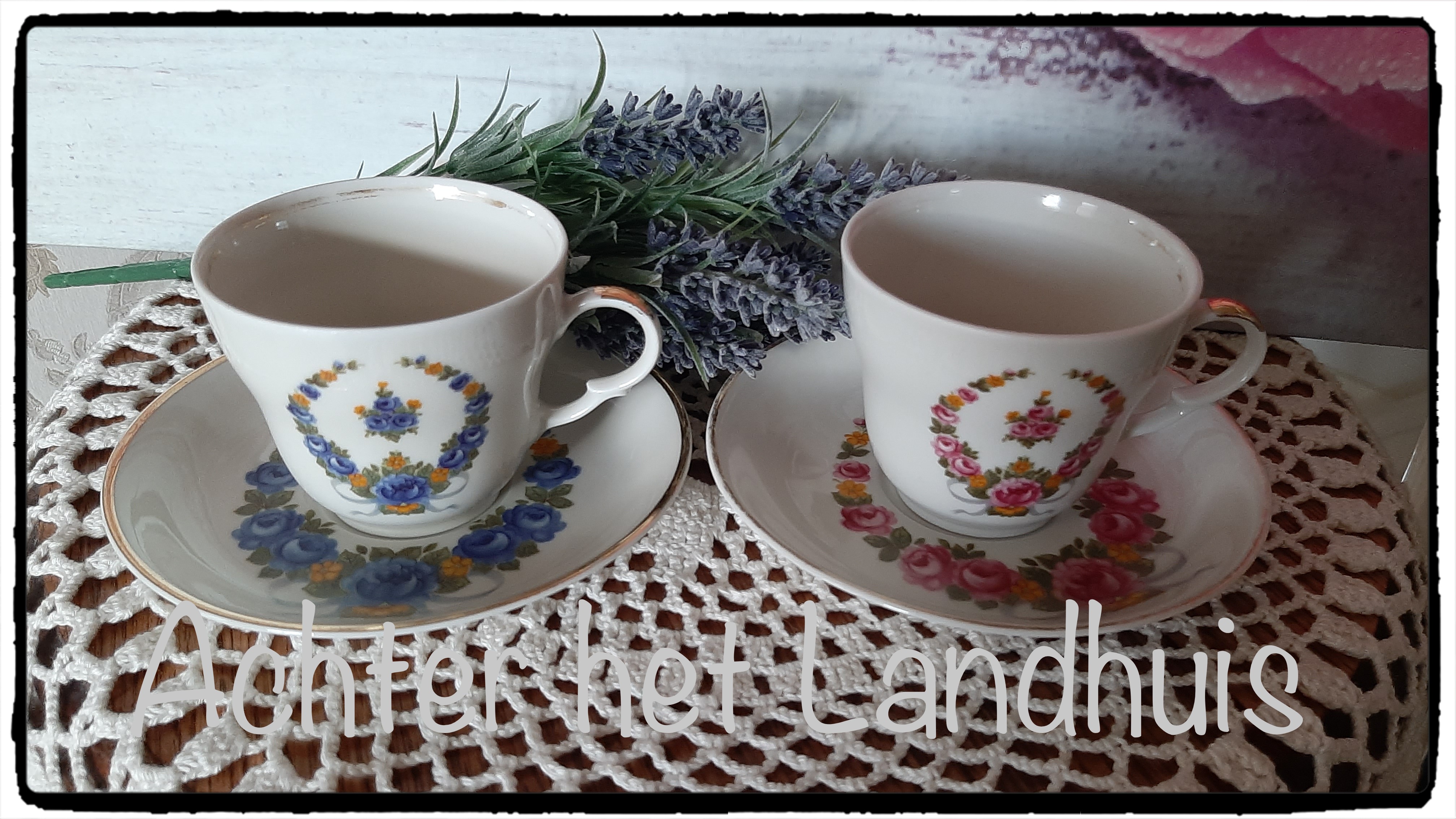 Dames Kop en Schotels oa: Royal Albert, Bavaria en Bone China en een klein Vaasje - Afbeelding 2
