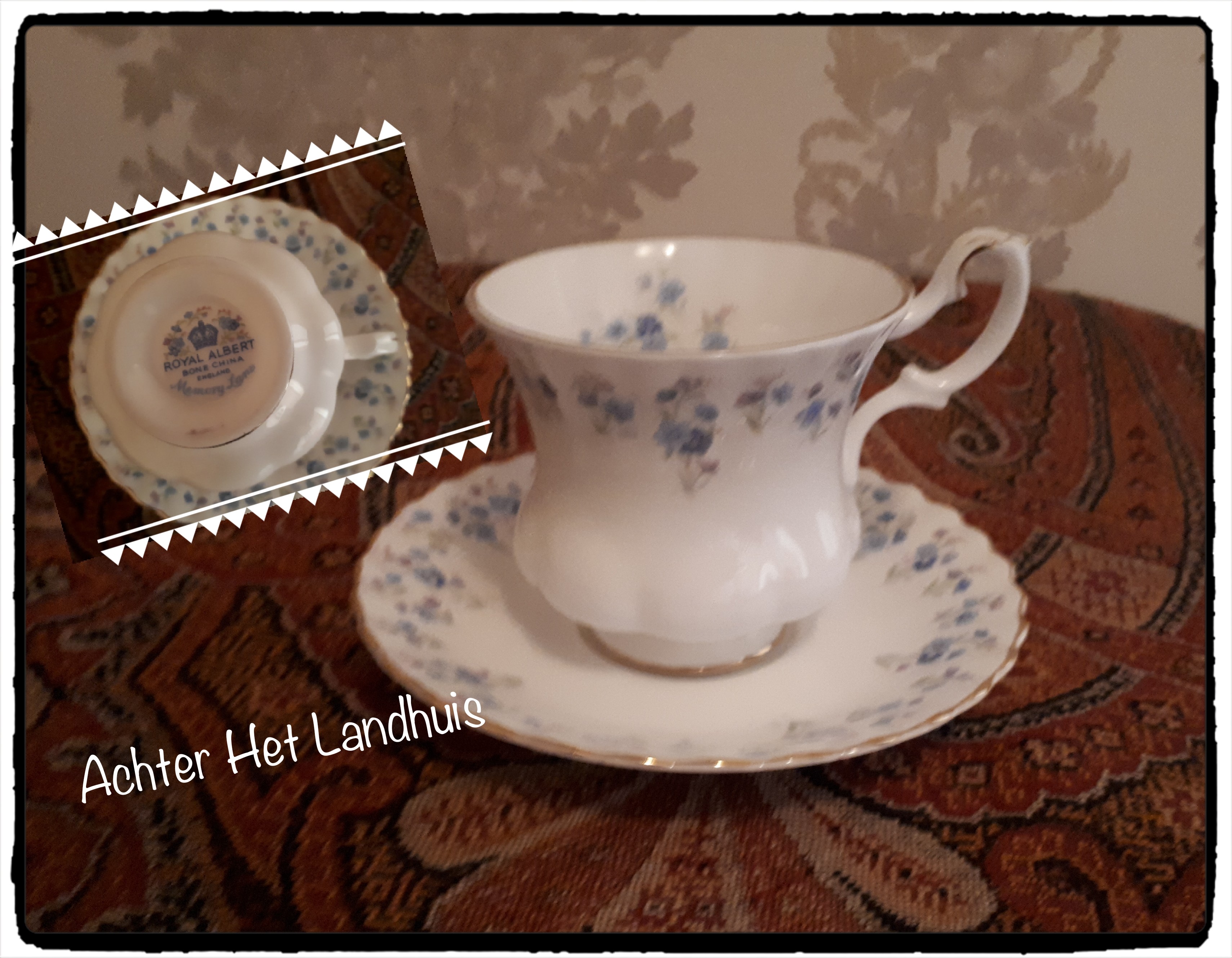 Dames Kop en Schotels oa: Royal Albert, Bavaria en Bone China en een klein Vaasje - Afbeelding 6