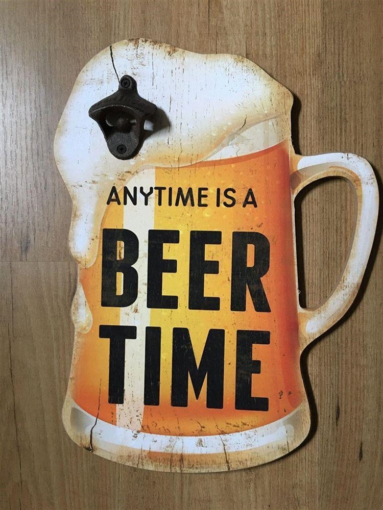 Wandbord bierpul met opener en tekst--BEER TIME-PILS - nr. 1