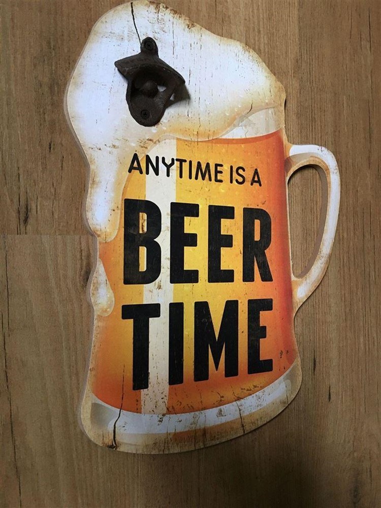 Wandbord bierpul met opener en tekst--BEER TIME-PILS - Afbeelding 3
