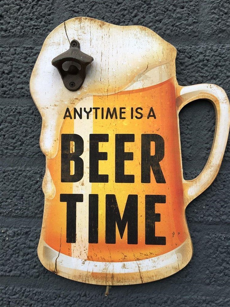Wandbord bierpul met opener en tekst--BEER TIME-PILS - Afbeelding 5