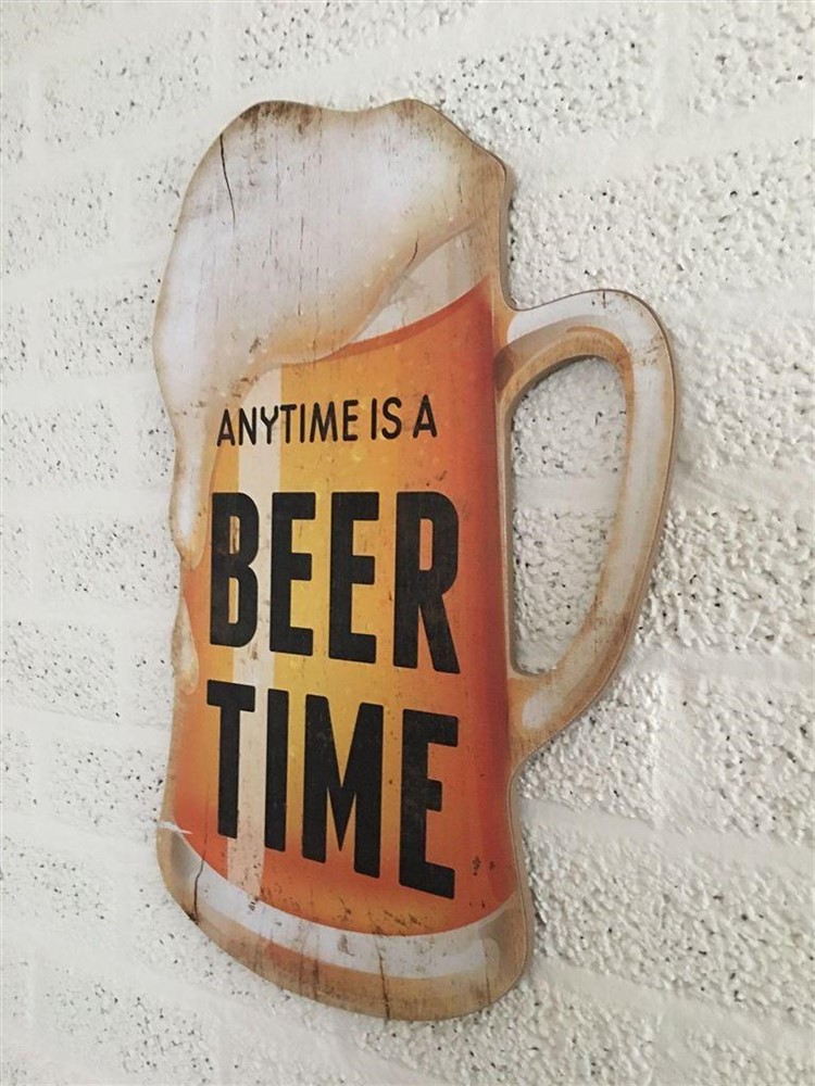 Wandbord bierpul met tekst-anytime is a BEER TIME-bier - Afbeelding 2